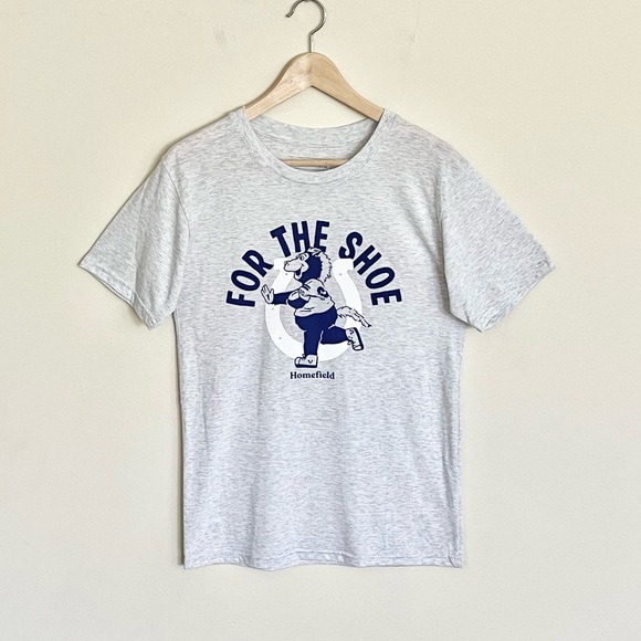 NEW Homefield NFL Indianapolis Colts Blue “For The Shoe” Gray T Shirt Adult S - Picture 2 of 9